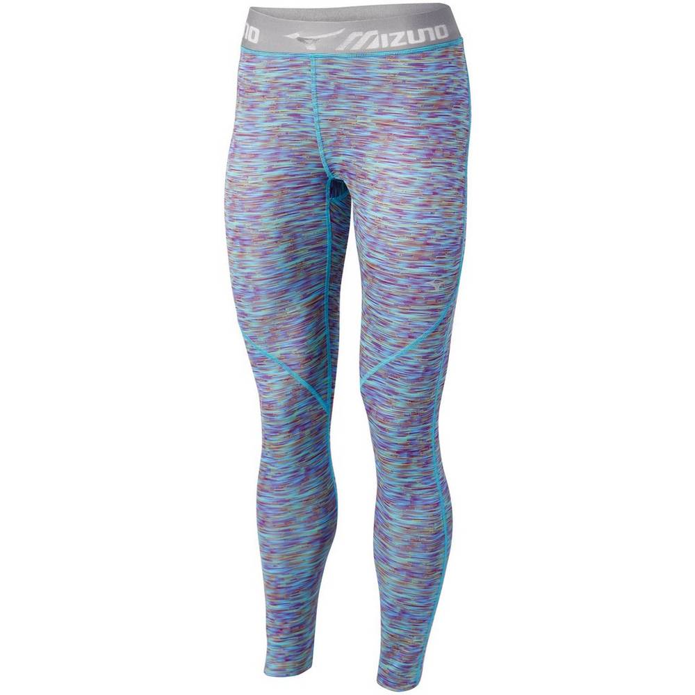 Mizuno Impulse Print Long Női Leggings Kék Türkiz STR602139